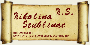 Nikolina Stublinac vizit kartica